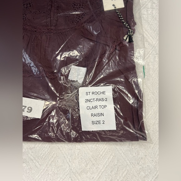St. Roche Clair Blouse in Raisin, Embroidery and Lace. Size 2. NWT! - Picture 6 of 8